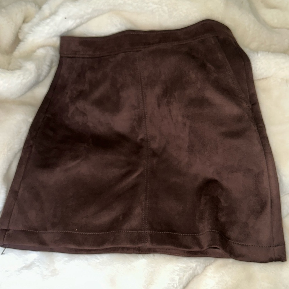 Loft suede brown skirt